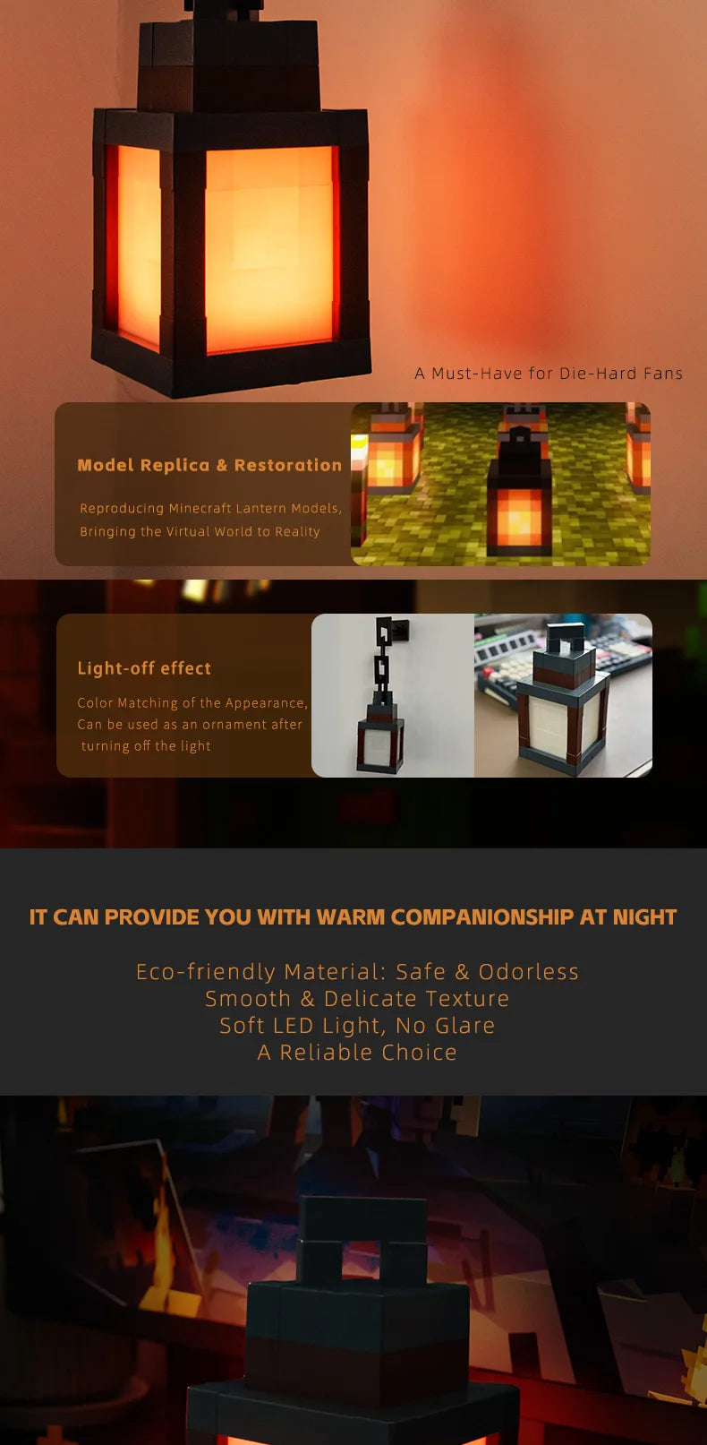 PixelGlow™ RGB Lantern — 16 Color Gaming & Bedroom Atmosphere Light